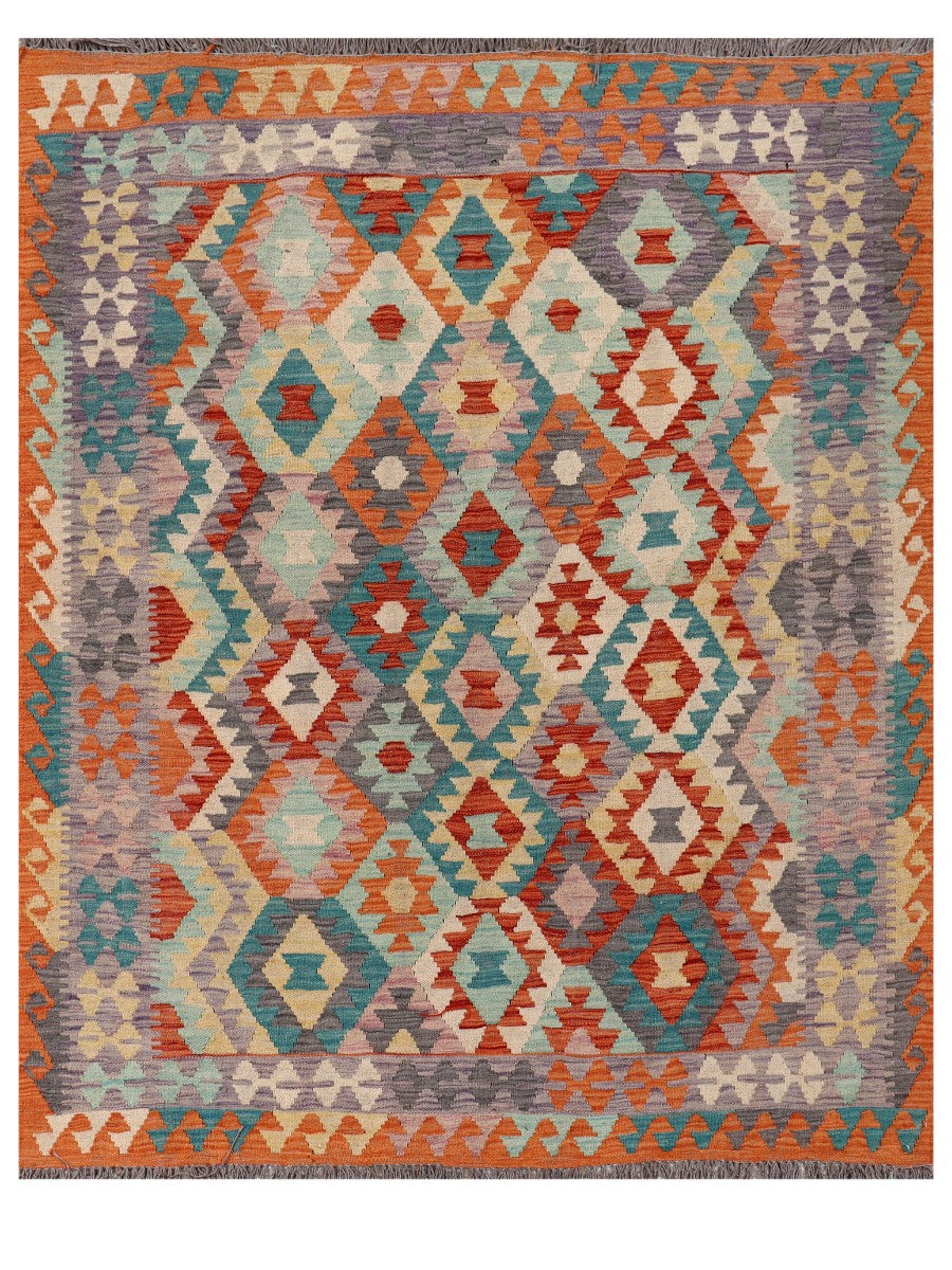Maimana Afghanistan Kilim Rug - 197 x158 cm - Handmade