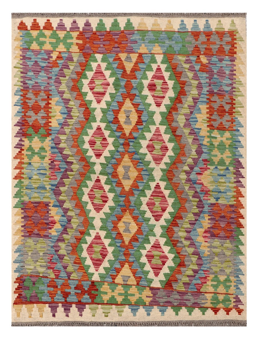 Maimana Afghanistan Kilim Rug - 195 x151 cm - Handmade