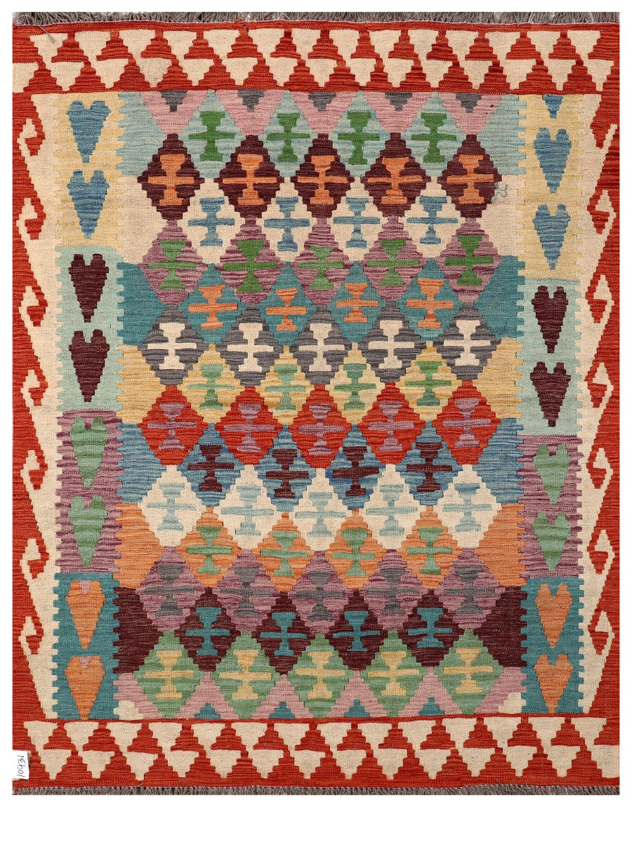 Maimana Afghanistan Kilim Rug - 198 x155 cm - Handmade