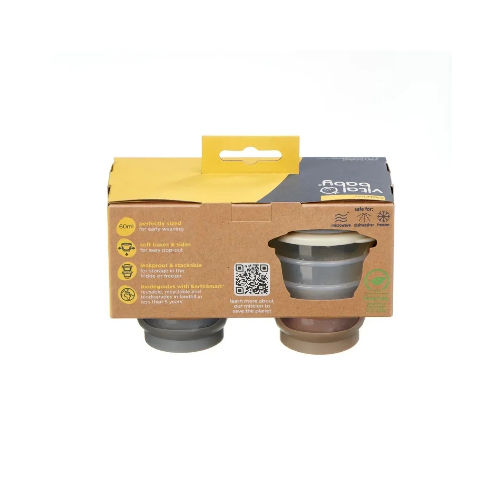 Vital Baby Nourish Store & Wean Pots 60ml Pack of 6 - Bobobiy