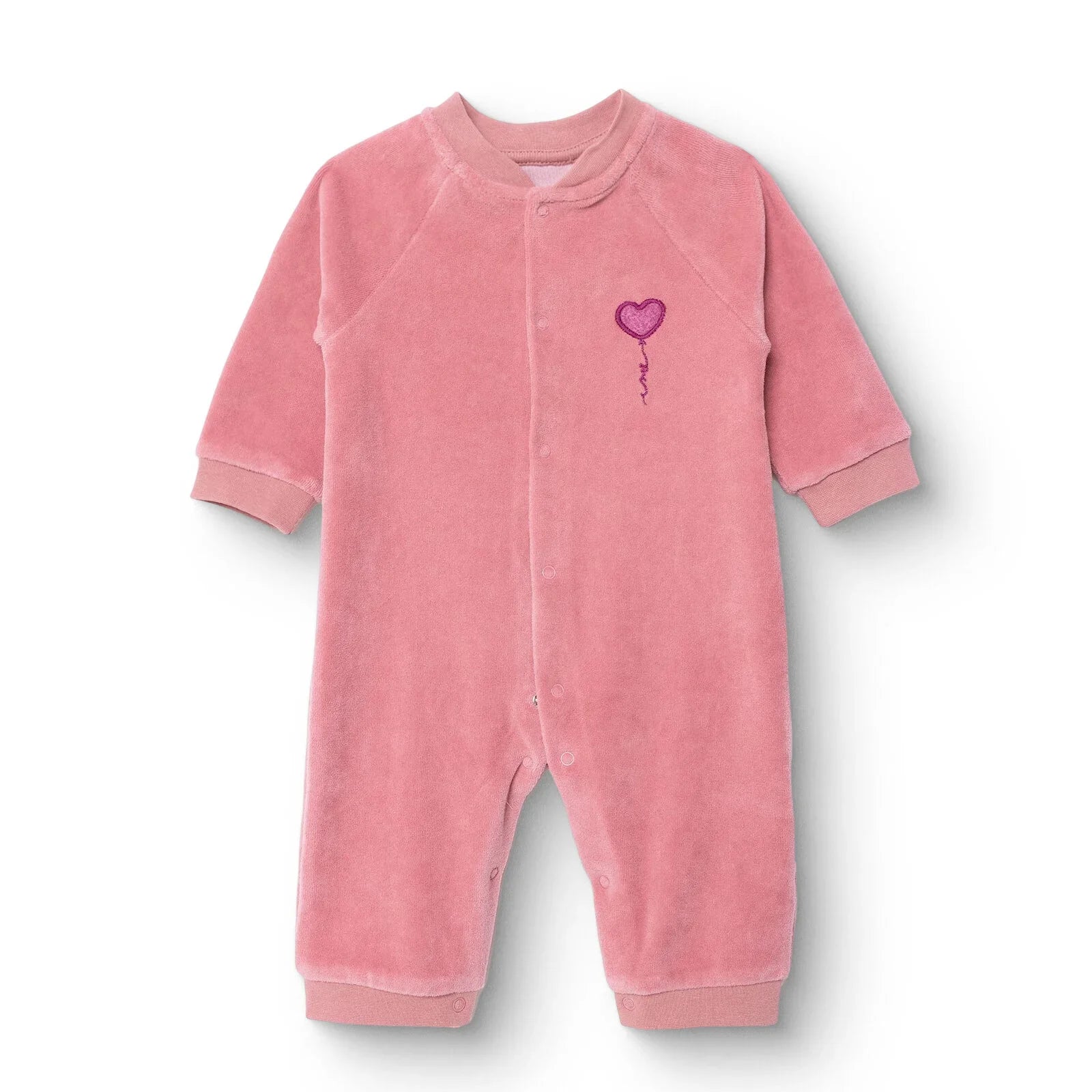 HelloBaby Newborn Velvet Footlesss Jumpsuit - Dark Pink