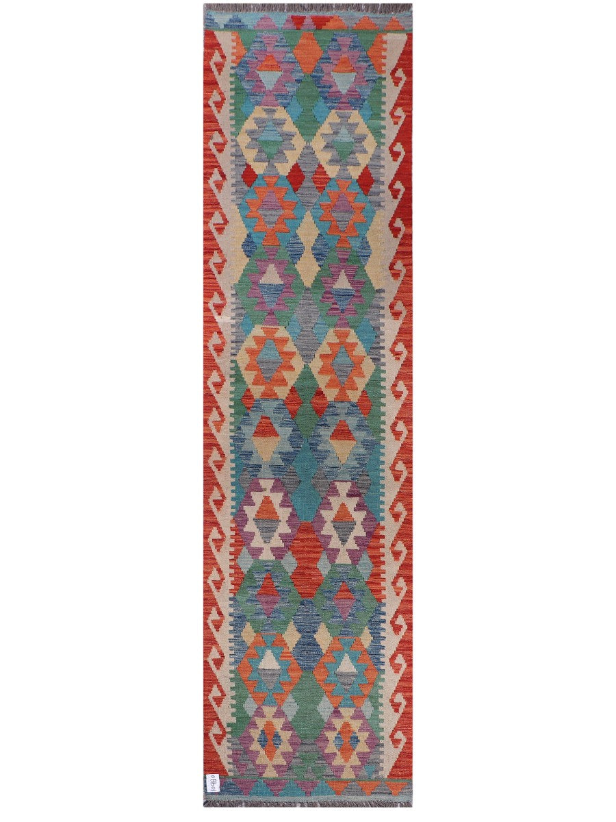 Maimana Afghanistan Kilim Runner - 298 x 78 cm - Handmade