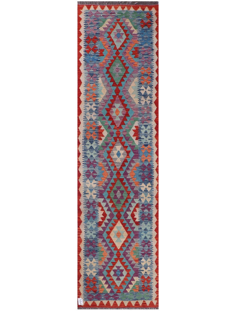 Maimana Afghanistan Kilim Runner - 295 x 78 cm - Handmade