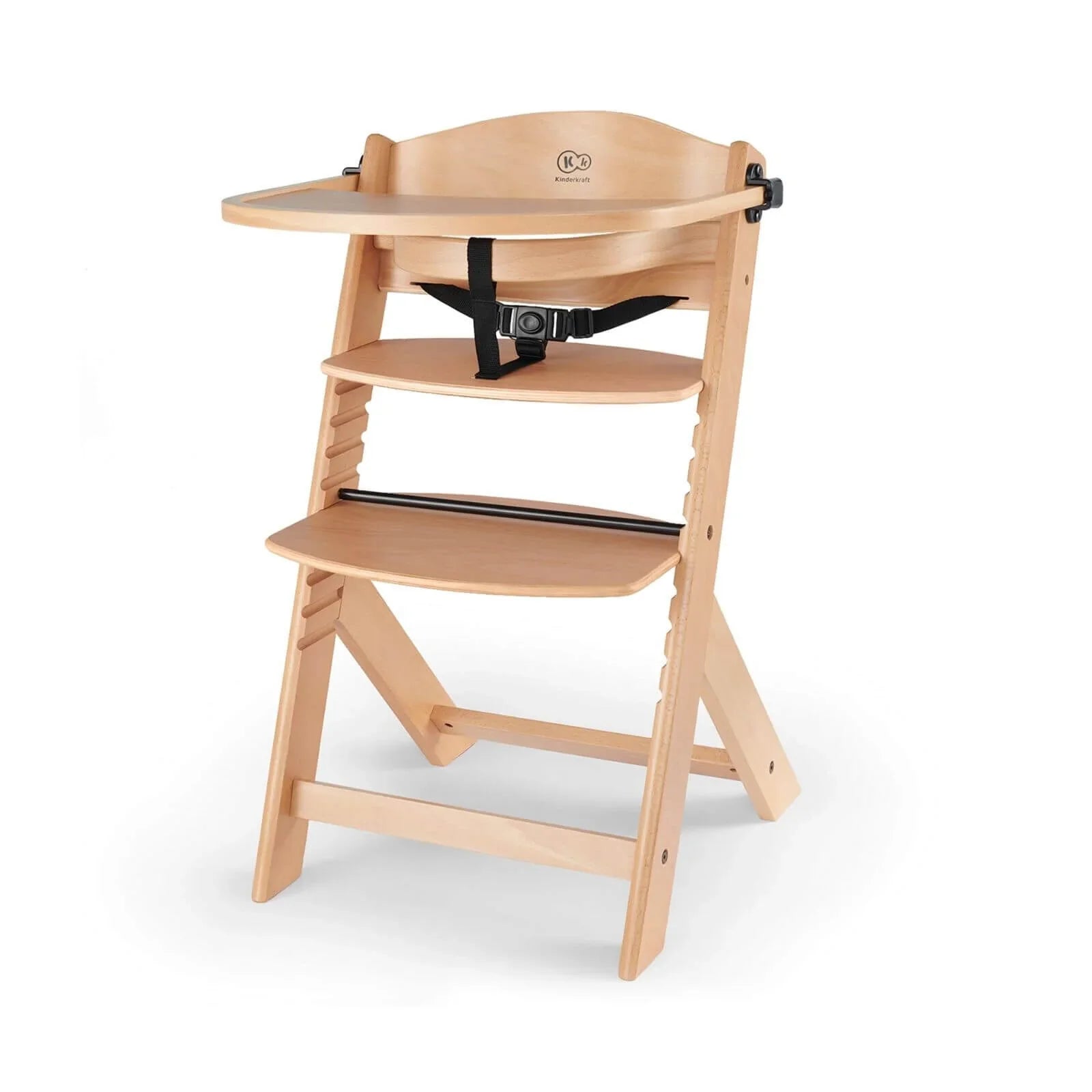 Kinderkraft Enock Wooden Highchair - Wooden Natural
