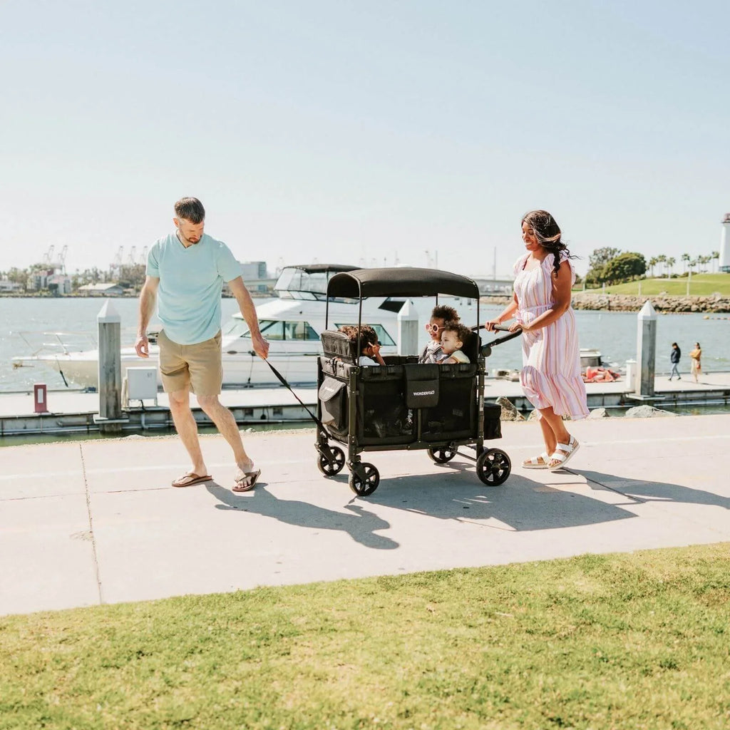 Wonderfold Wagon W4 Elite Quad Stroller Wagon - Volcanic Black