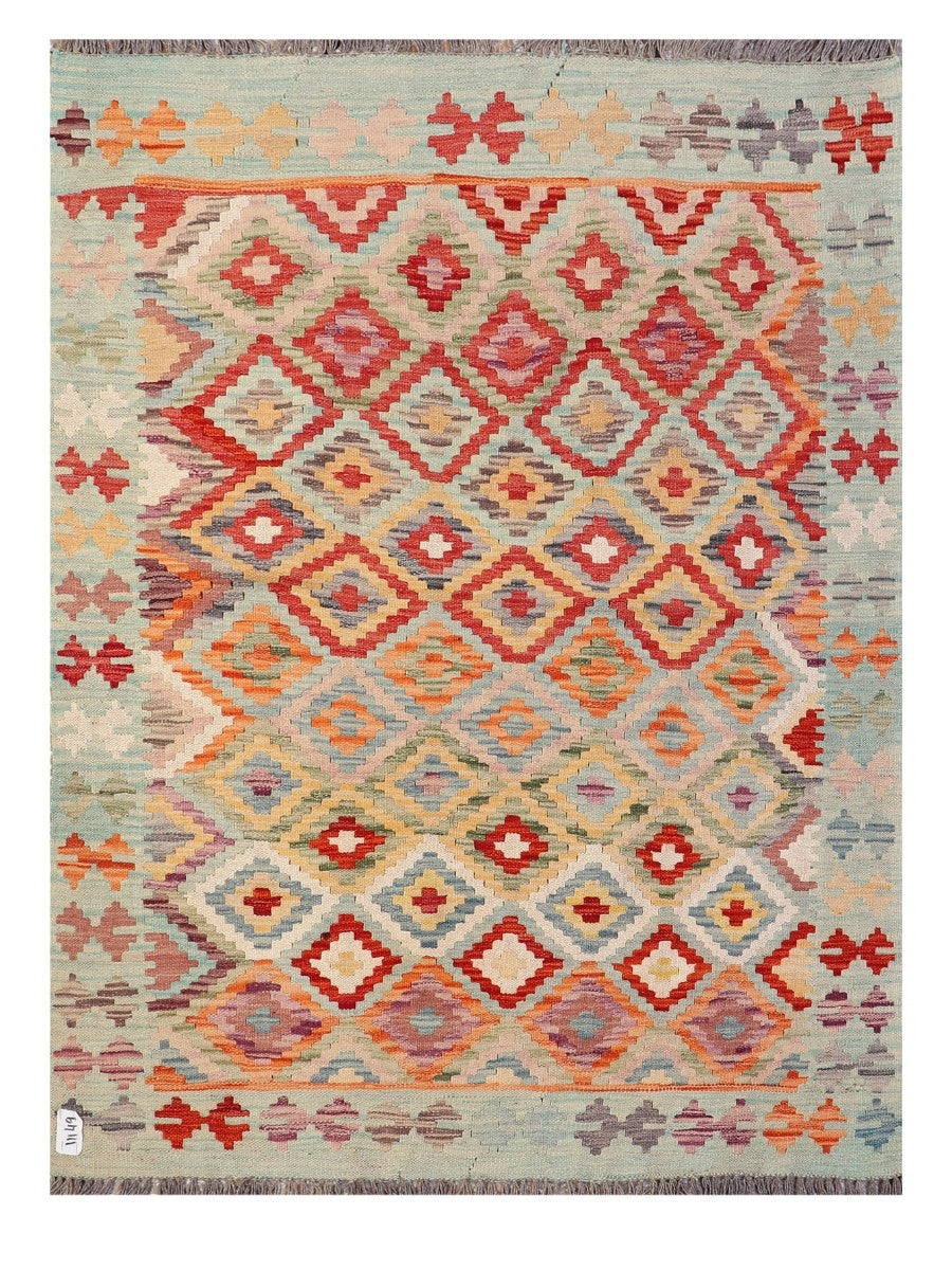 Maimana Afghanistan Kilim Rug - 164 x121 cm - Handmade