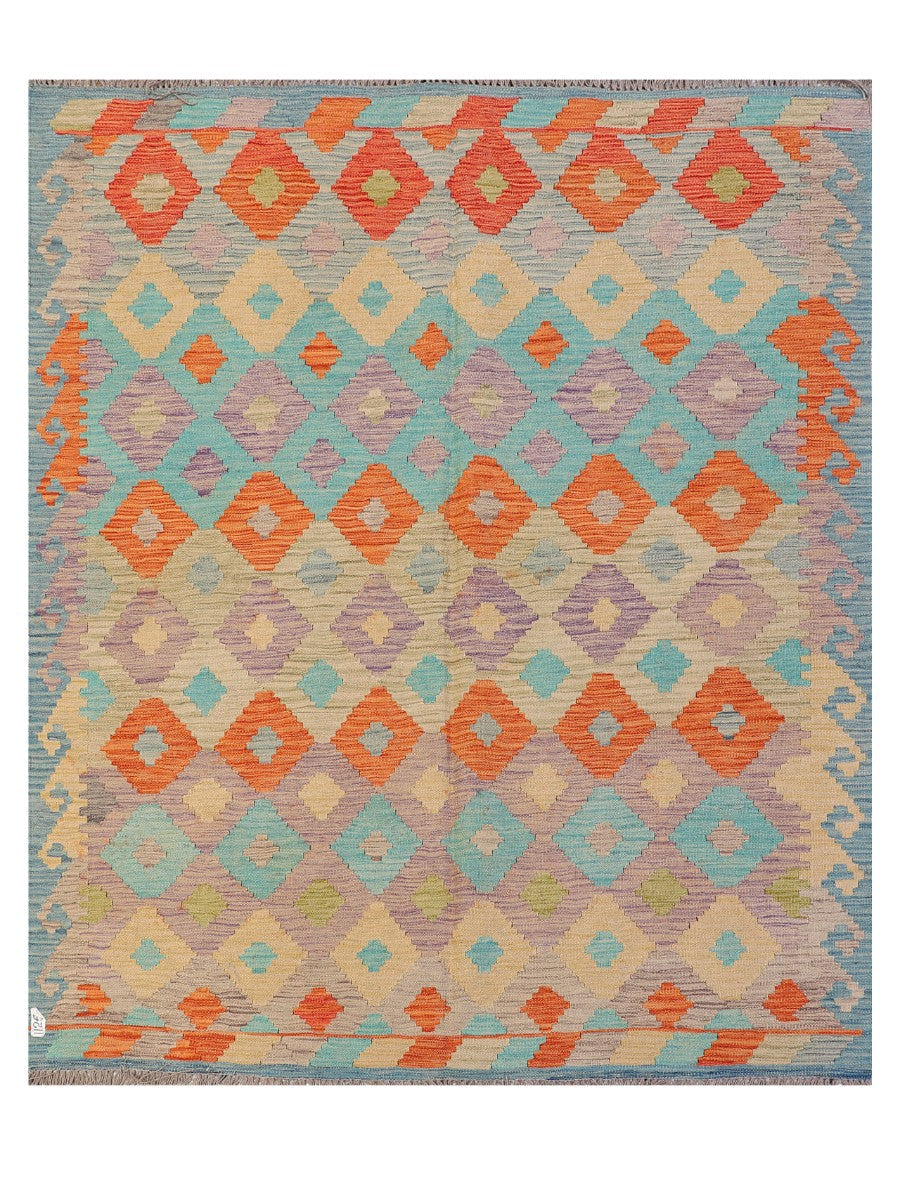 Maimana Afghanistan Kilim Rug - 223 x187 cm - Handmade