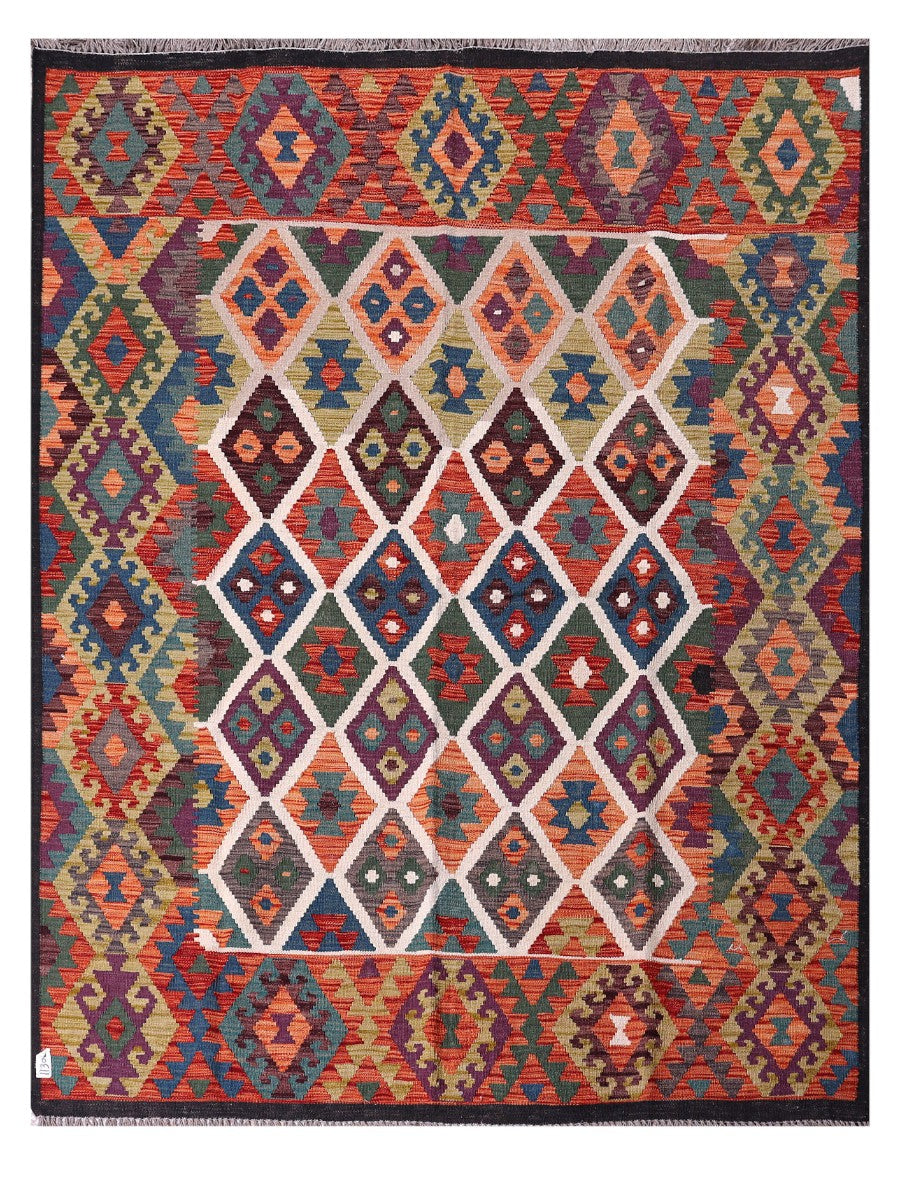 Maimana Afghanistan Kilim Rug - 236 x182 cm - Handmade