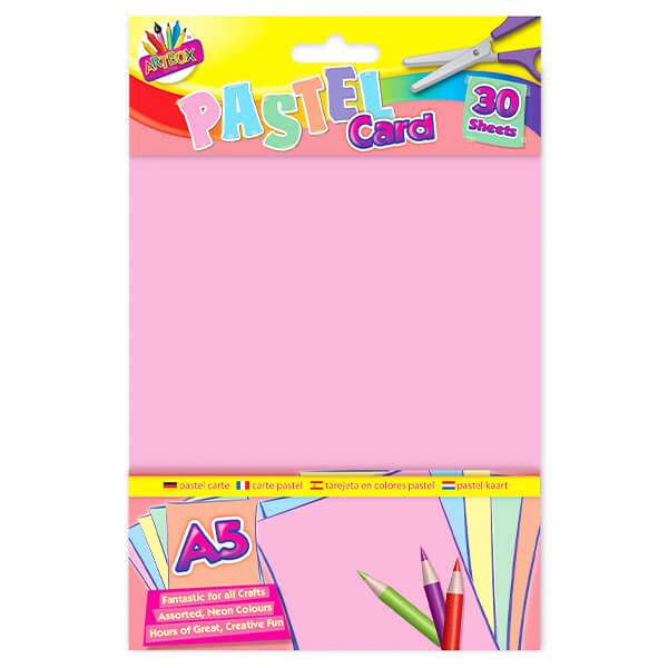 Children's Pack of 30 Assorted A5 Pastel Craft Card Sheets