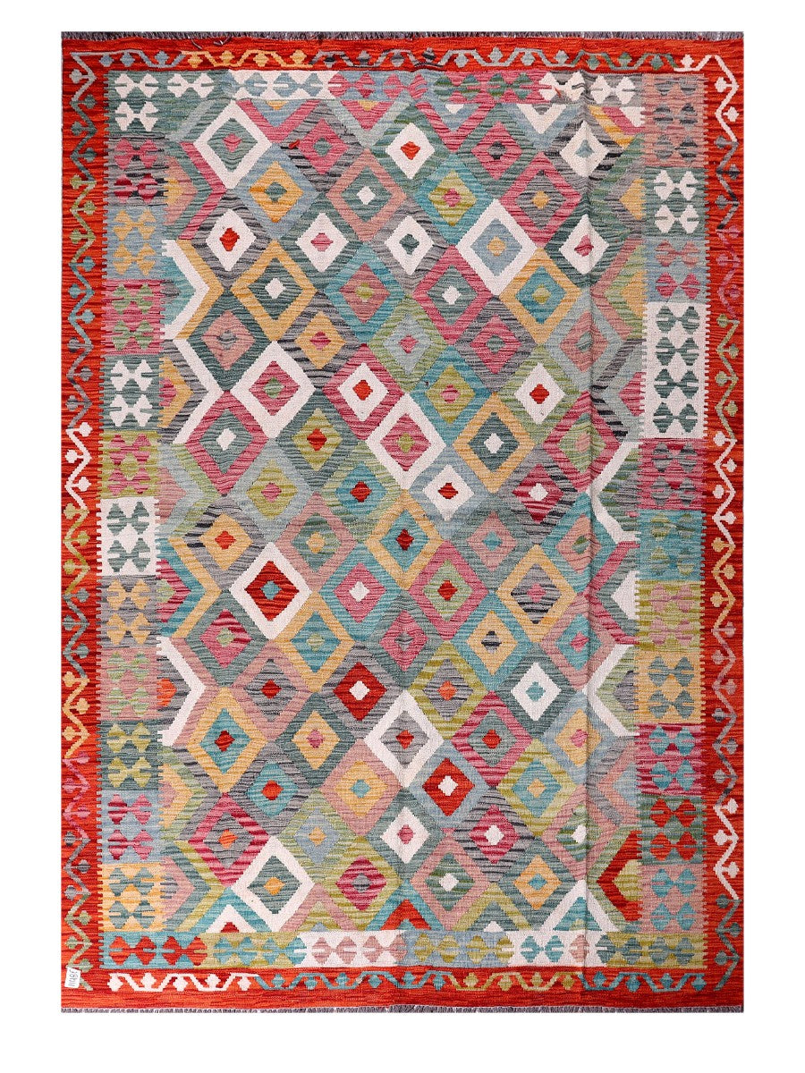 Maimana Afghanistan Kilim Rug - 289 x199 cm - Handmade