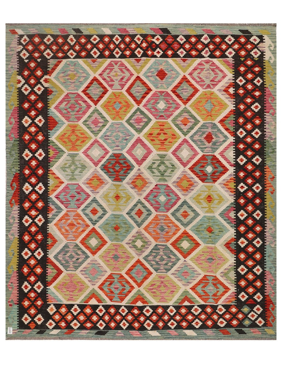 Maimana Afghanistan Kilim Rug - 295 x253 cm - Handmade