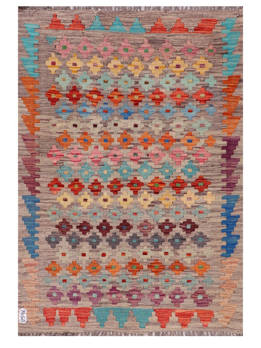 Maimana Afghanistan Kilim Rug - 141 x102 cm - Handmade
