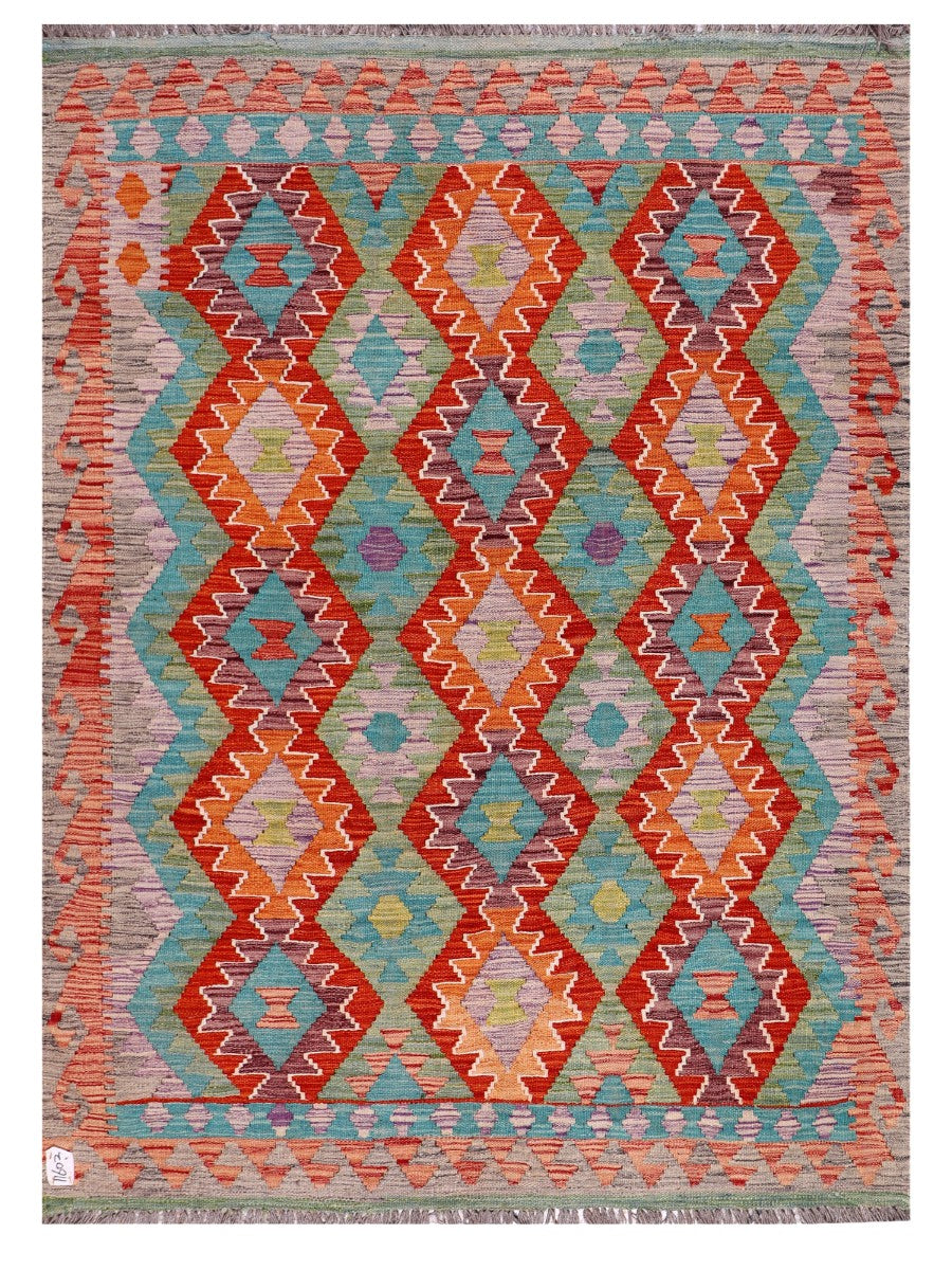 Maimana Afghanistan Kilim Rug - 193 x147 cm - Handmade