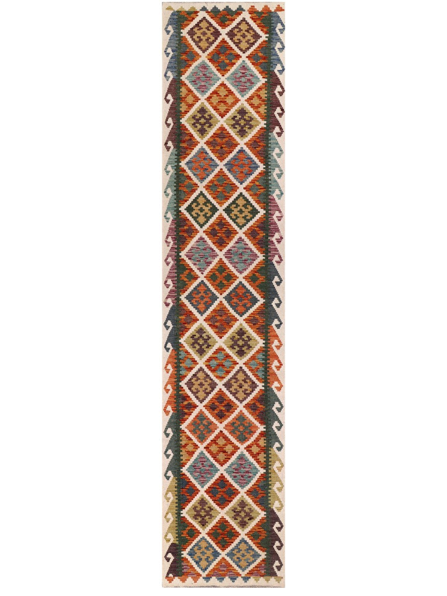 Maimana Afghanistan Kilim Runner - 385 x 81 cm - Handmade