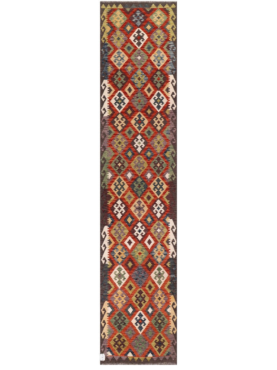 Maimana Afghanistan Kilim Runner - 387 x 83 cm - Handmade