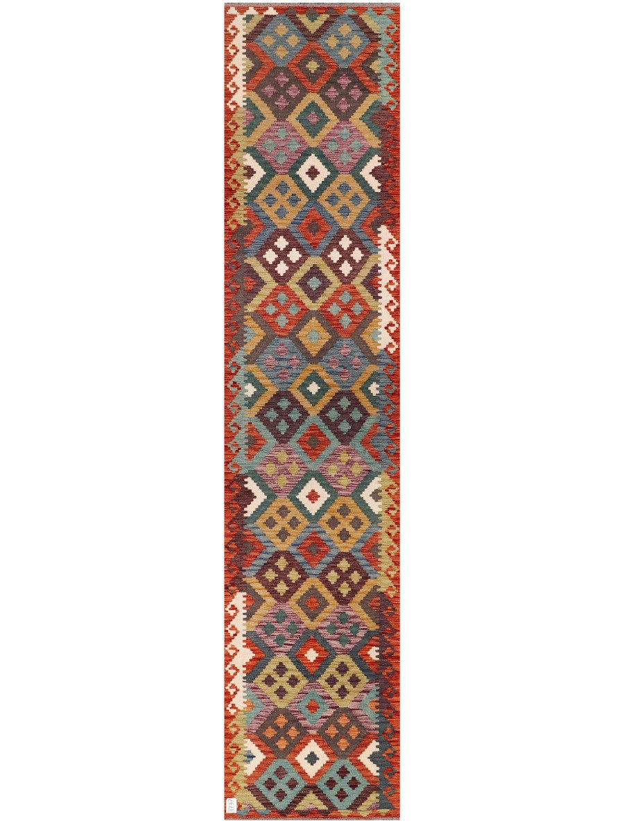 Maimana Afghanistan Kilim Runner - 381 x 82 cm - Handmade