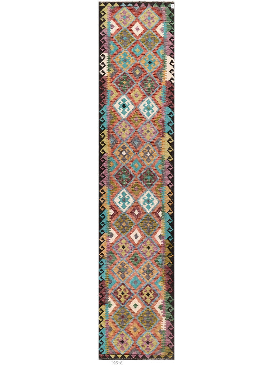 Maimana Afghanistan Kilim Runner - 395 x 84 cm - Handmade