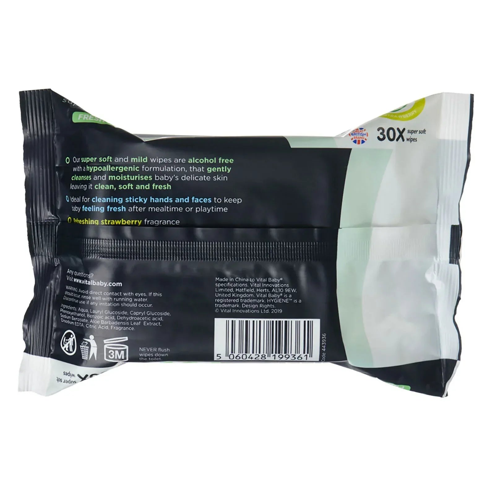 Vital Baby Hygiene Super Soft Hand & Face Wipes 30 pcs - Bobobiy