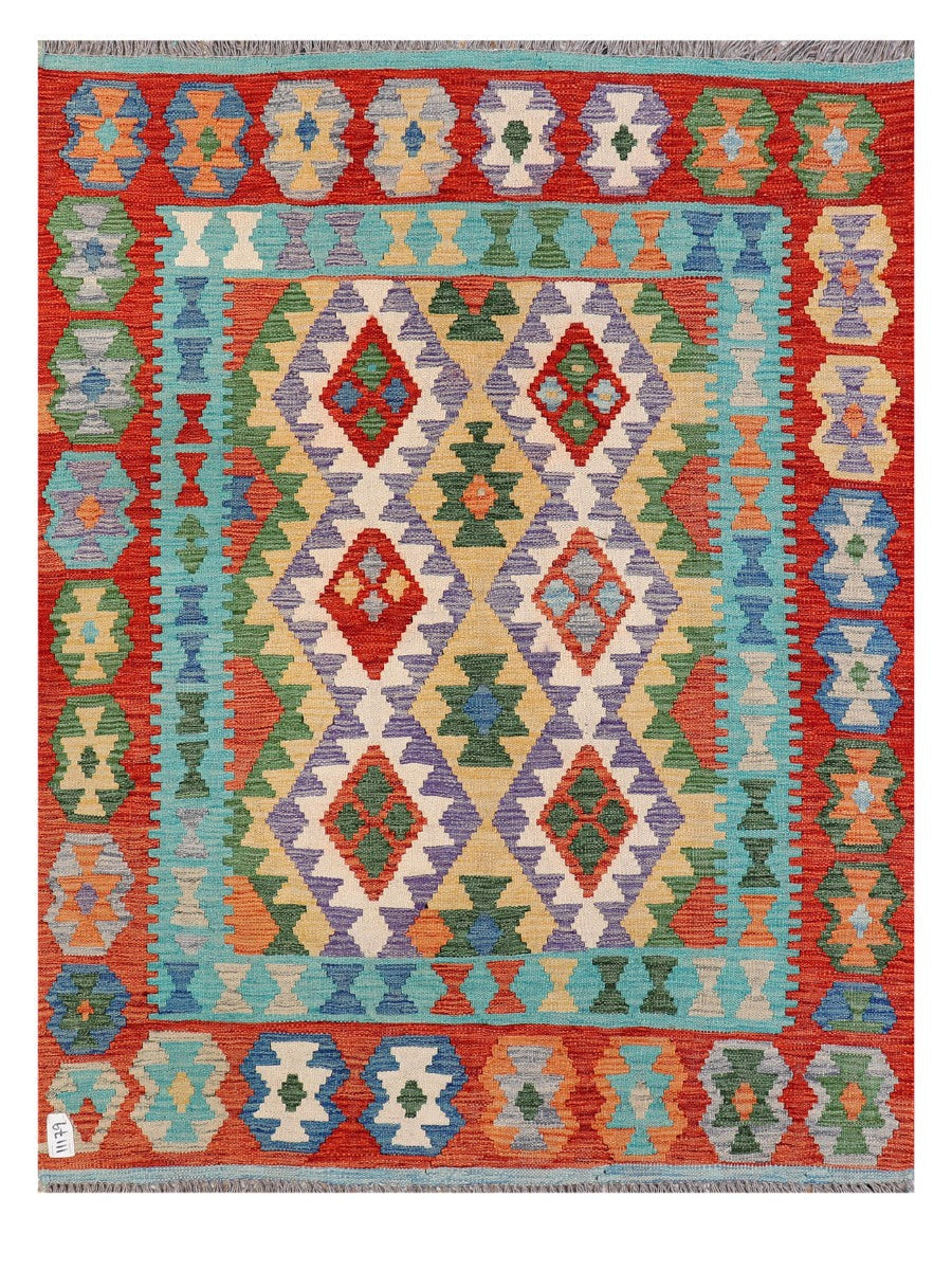 Maimana Afghanistan Kilim Rug - 163 x124 cm - Handmade