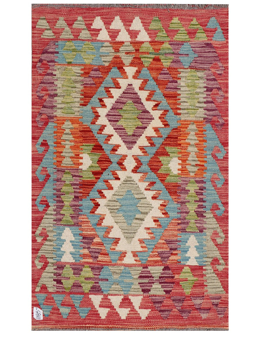 Maimana Afghanistan Kilim Rug - 121 x 76 cm - Handmade