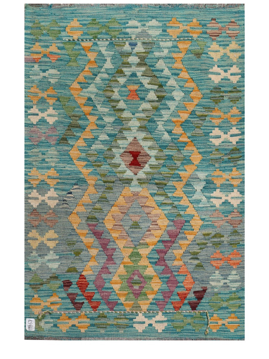 Maimana Afghanistan Kilim Rug - 134 x 91 cm - Handmade