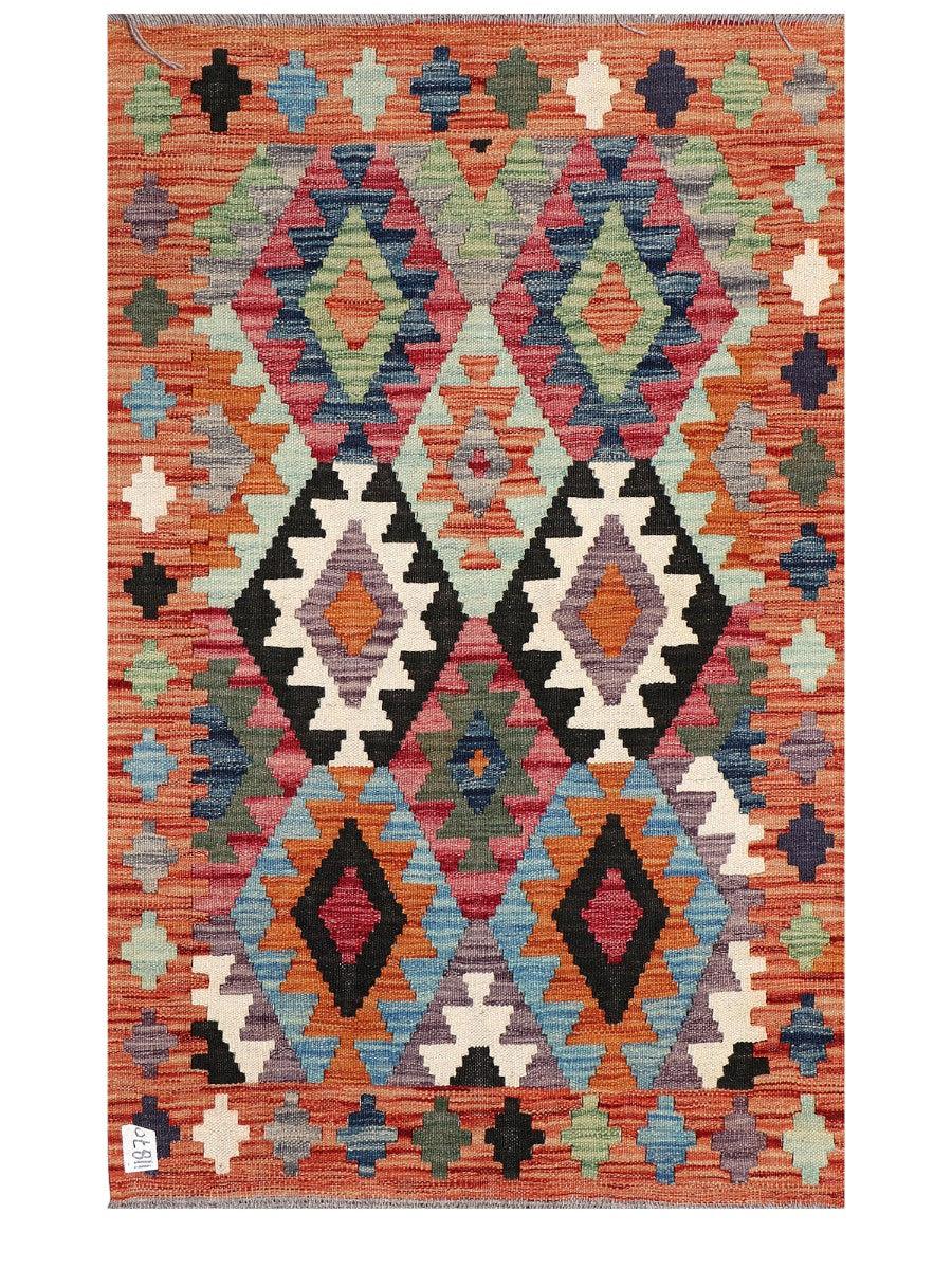 Maimana Afghanistan Kilim Rug - 123 x 79 cm - Handmade