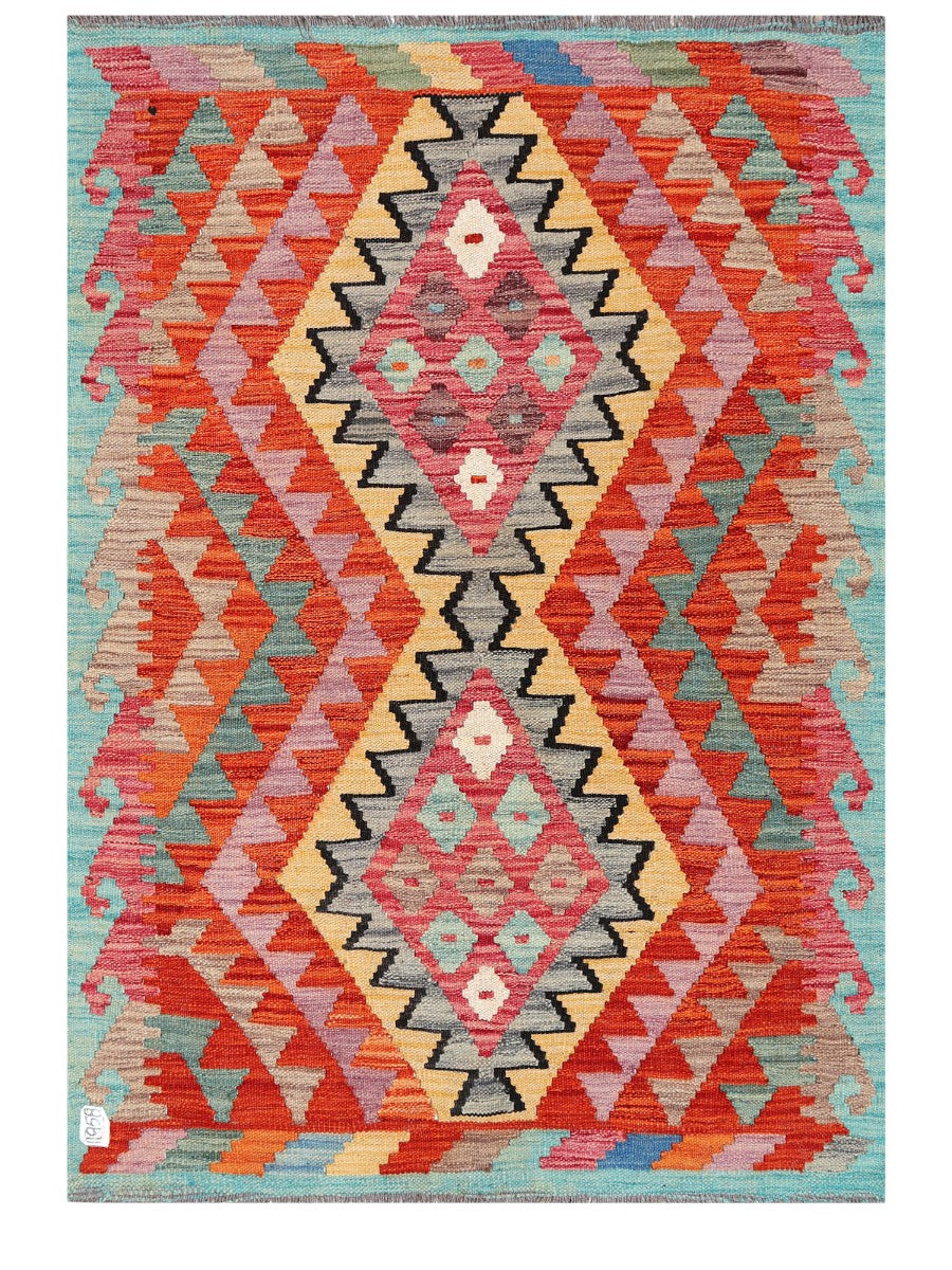 Maimana Afghanistan Kilim Rug - 143 x102 cm - Handmade