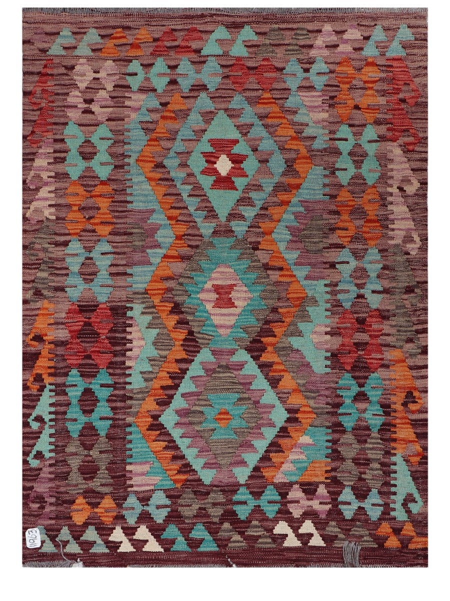 Maimana Afghanistan Kilim Rug - 141 x106 cm - Handmade