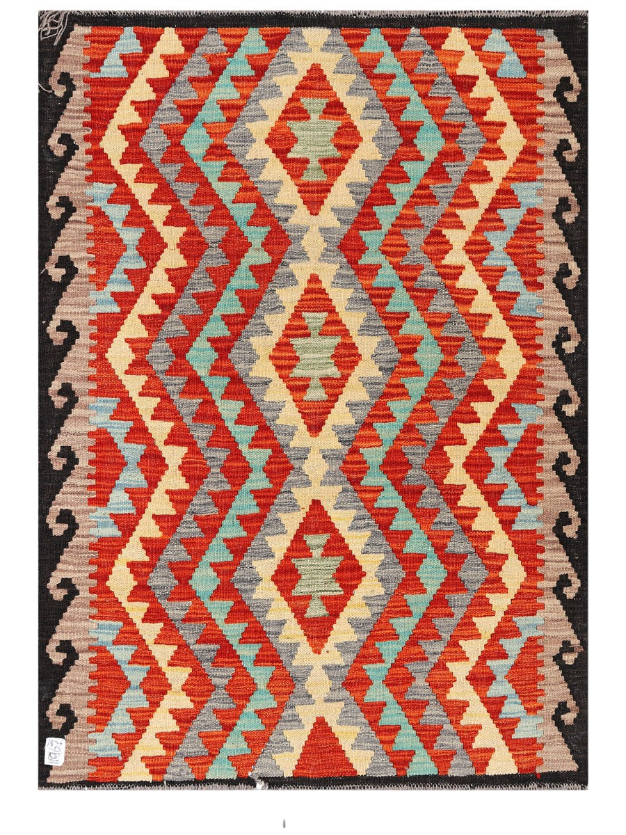 Maimana Afghanistan Kilim Rug - 141 x103 cm - Handmade