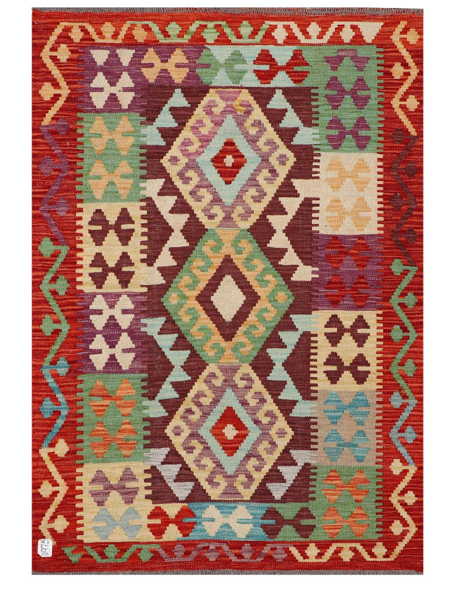 Maimana Afghanistan Kilim Rug - 155 x107 cm - Handmade