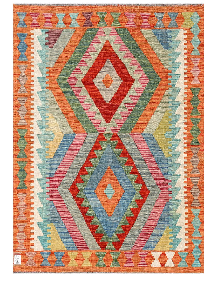 Maimana Afghanistan Kilim Rug - 141 x103 cm - Handmade
