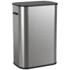 Stainless steel sensor waste bin, silver tone, with closed lid