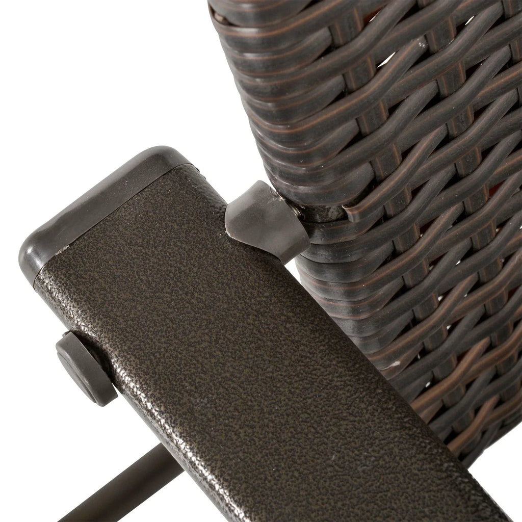 Set of Four Folding Rattan Seat Chairs - Brown - Bobobiy