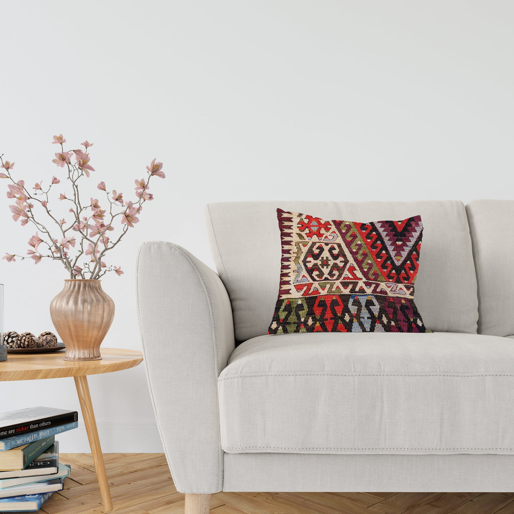 Turkish Kilim Vintage Cushion Cover - 54 x 42 cm - Handmade