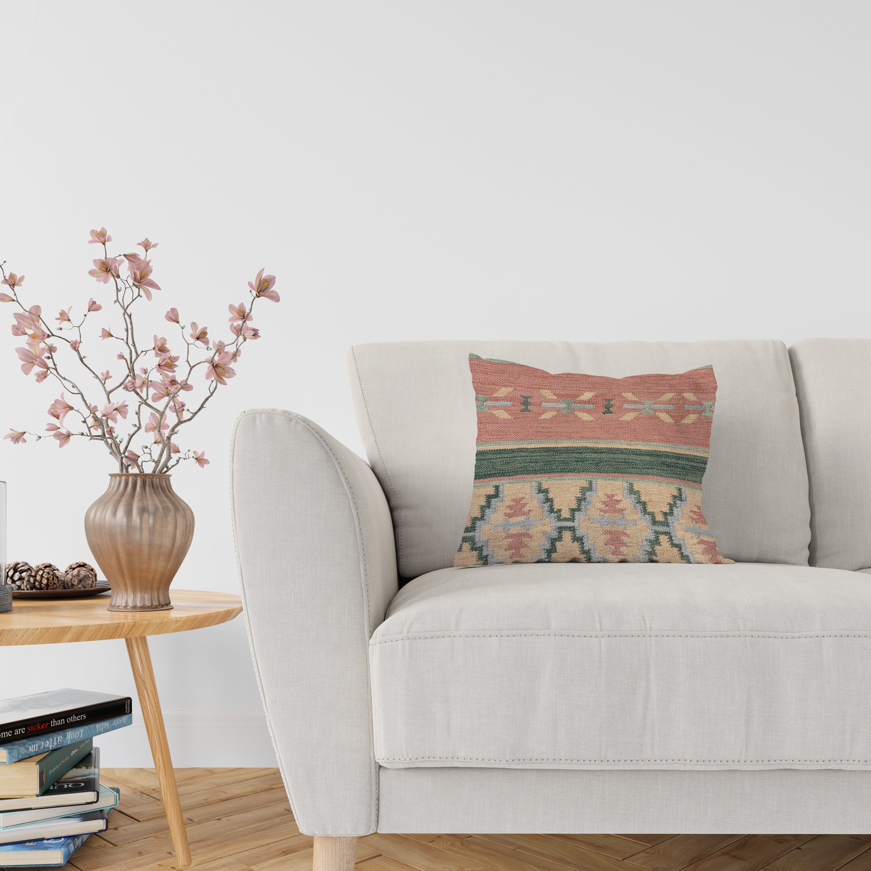 Turkish Kilim Vintage Cushion Cover - 58 x 40 cm - Handmade