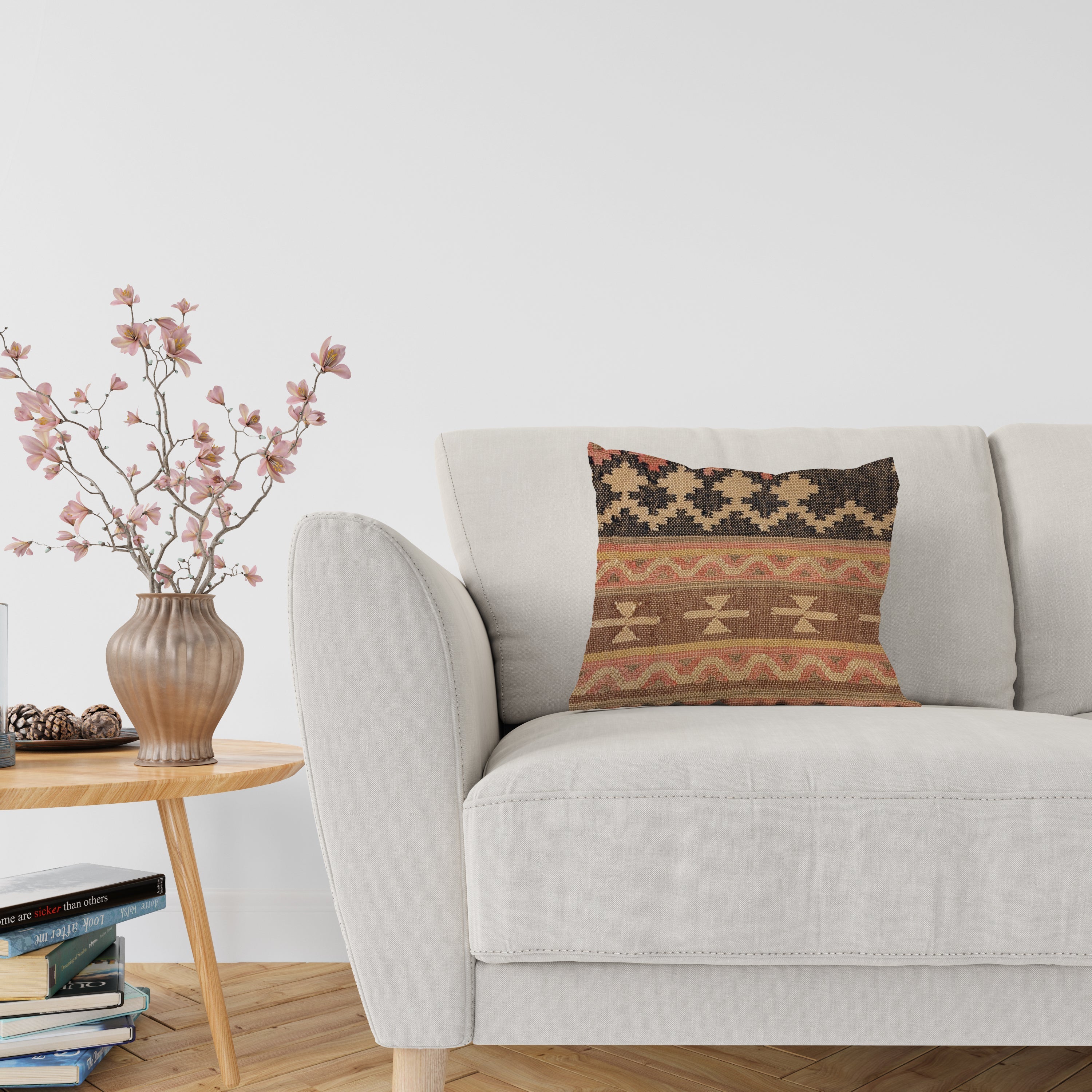 Turkish Kilim Vintage Cushion Cover - 56 x 40 cm - Handmade