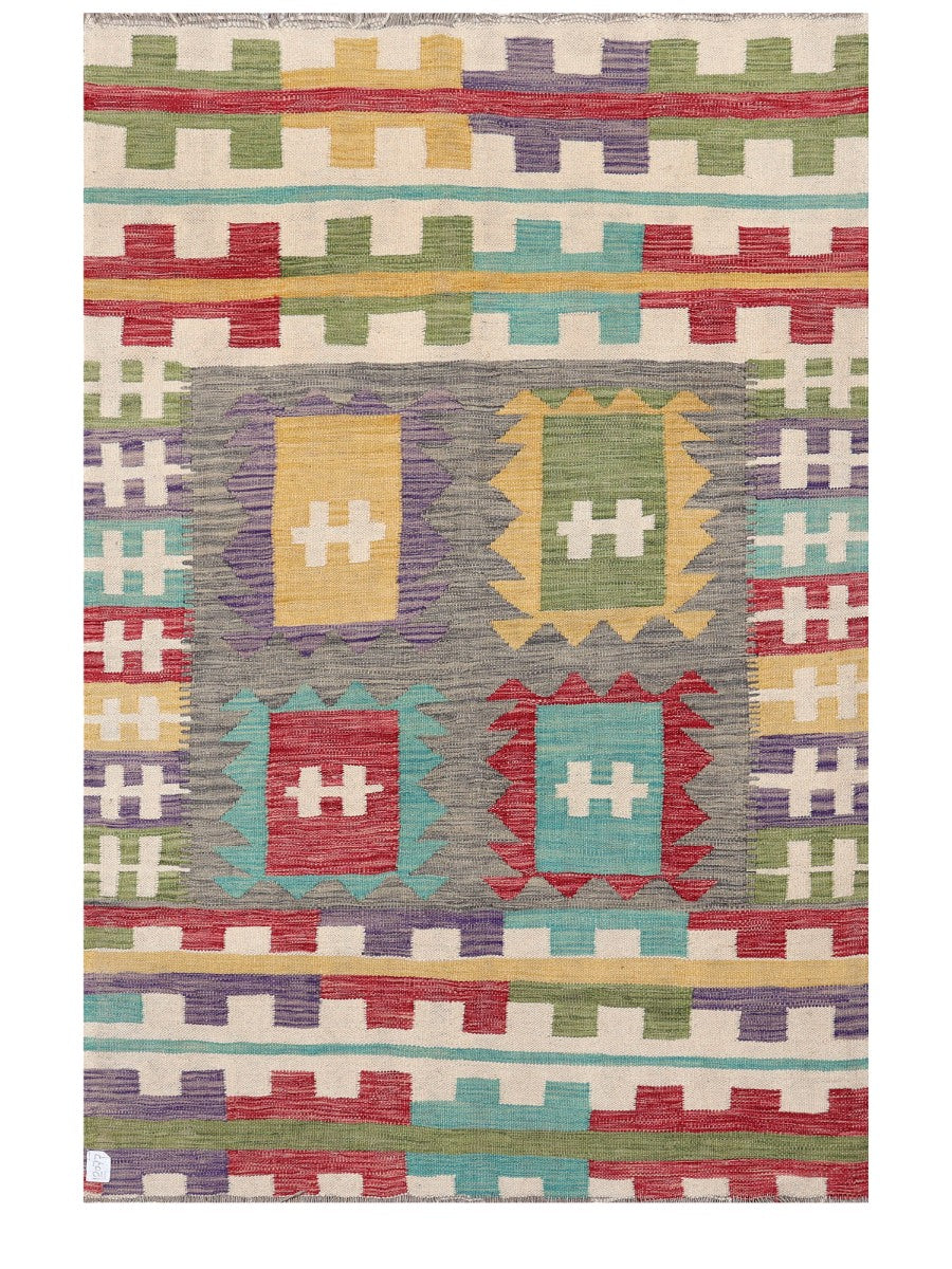 Maimana Afghanistan Kilim Rug - 180 x122 cm - Handmade