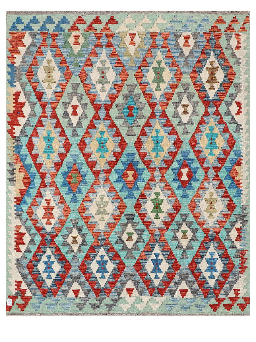 Maimana Afghanistan Kilim Rug - 201 x165 cm - Handmade