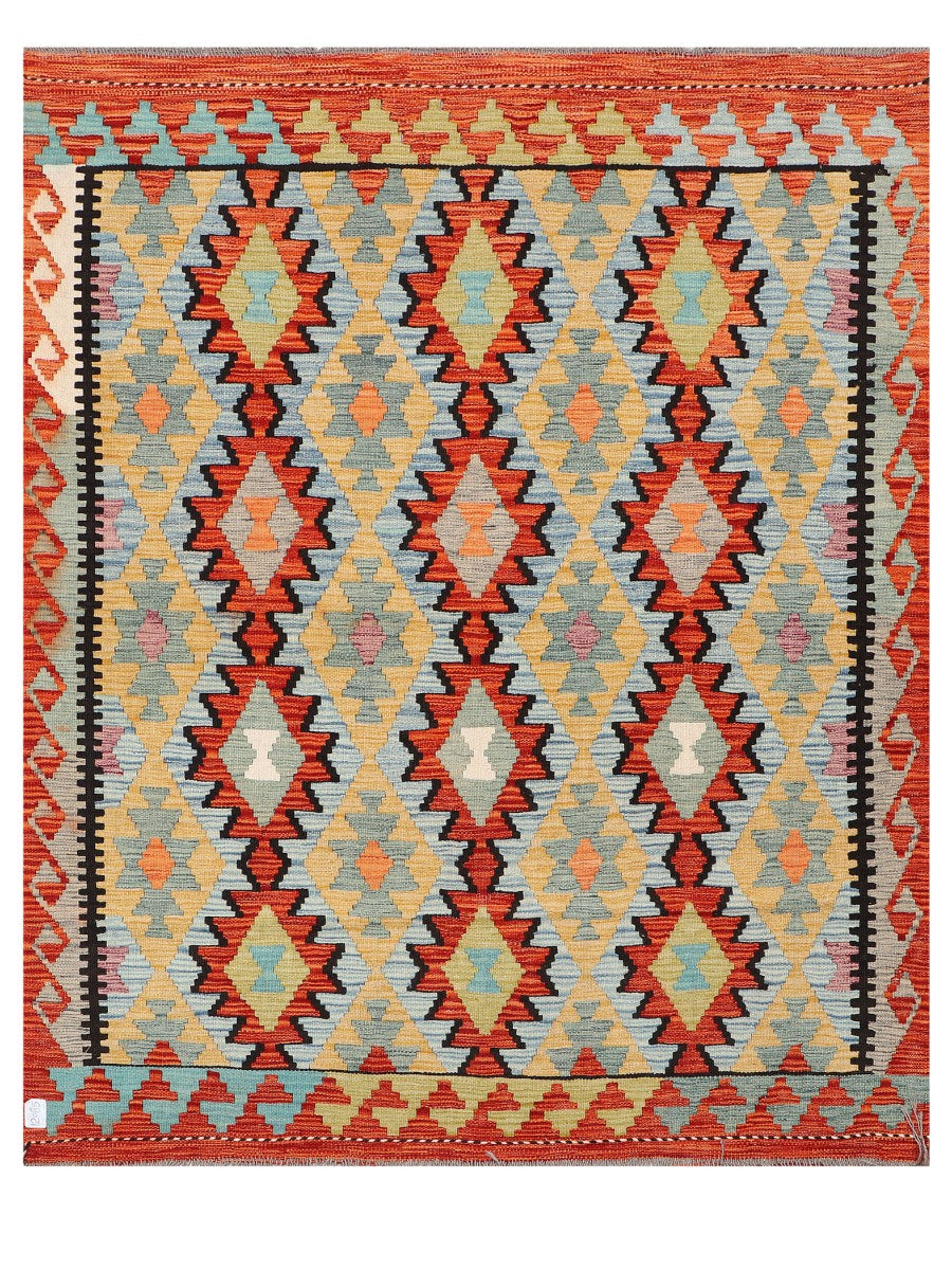 Maimana Afghanistan Kilim Rug - 185 x154 cm - Handmade