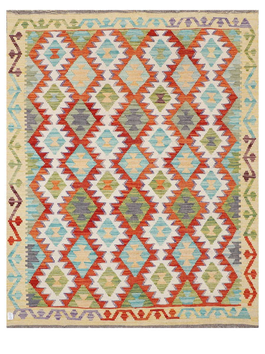 Maimana Afghanistan Kilim Rug - 190 x155 cm - Handmade