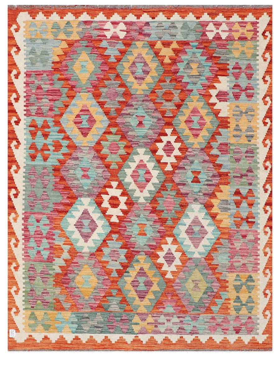 Maimana Afghanistan Kilim Rug - 197 x155 cm - Handmade