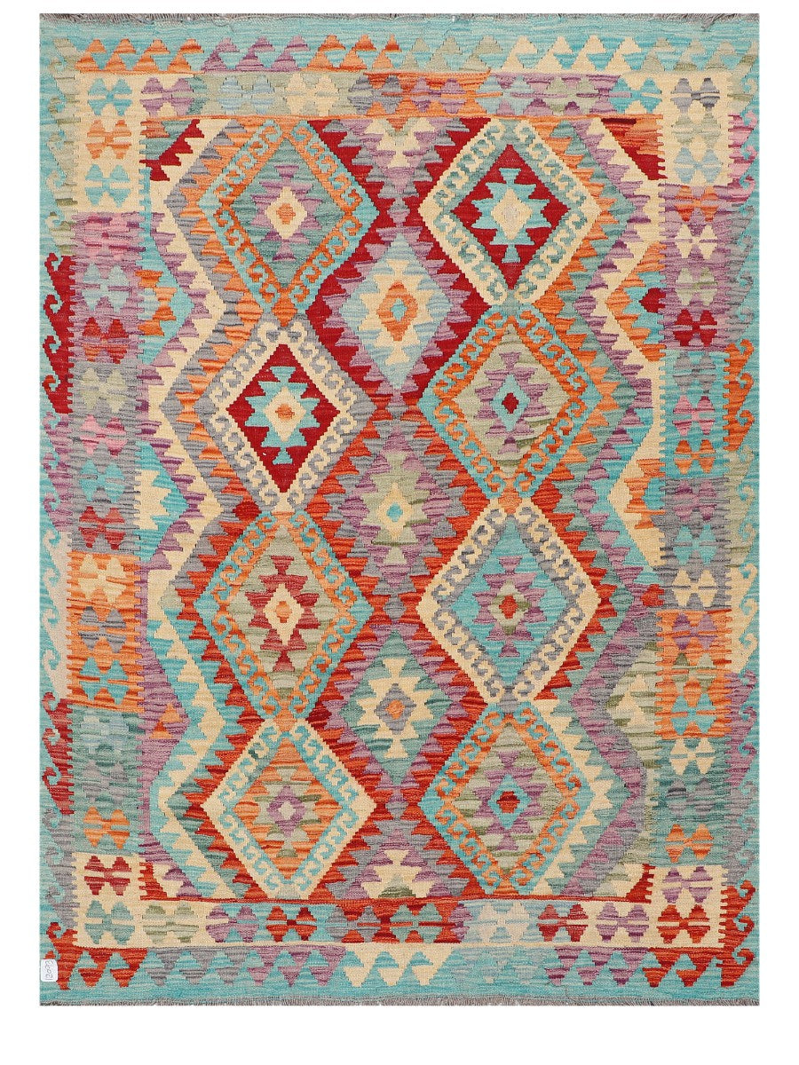 Maimana Afghanistan Kilim Rug - 209 x156 cm - Handmade