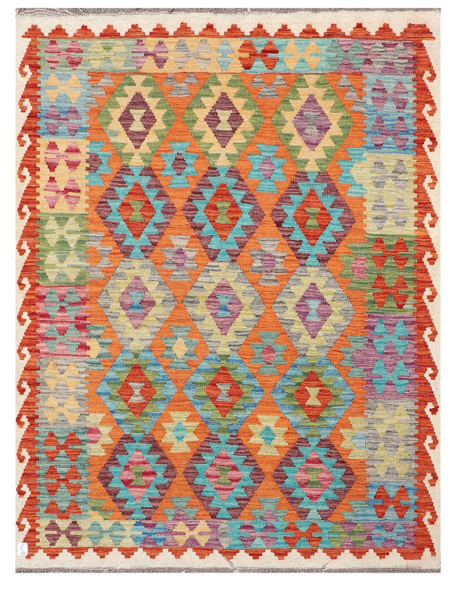 Maimana Afghanistan Kilim Rug - 197 x153 cm - Handmade