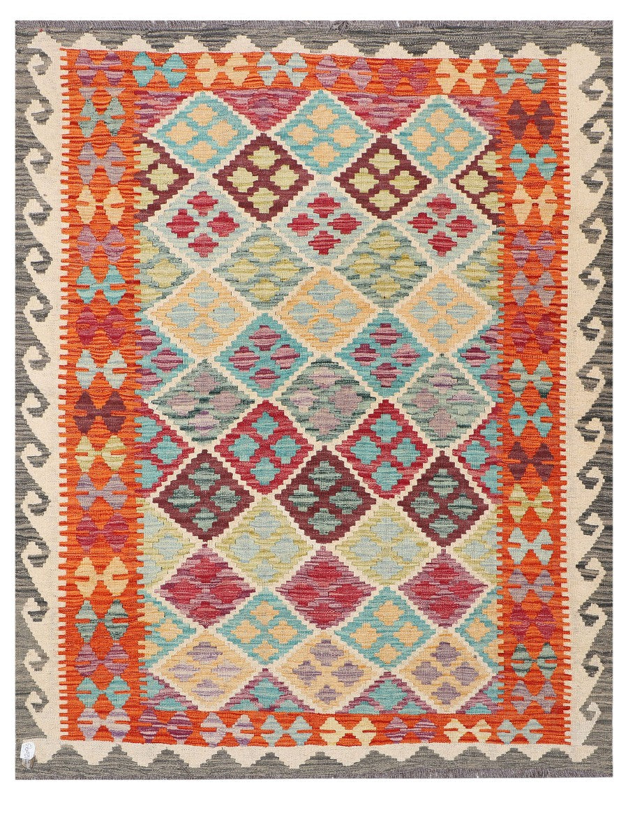 Maimana Afghanistan Kilim Rug - 197 x160 cm - Handmade
