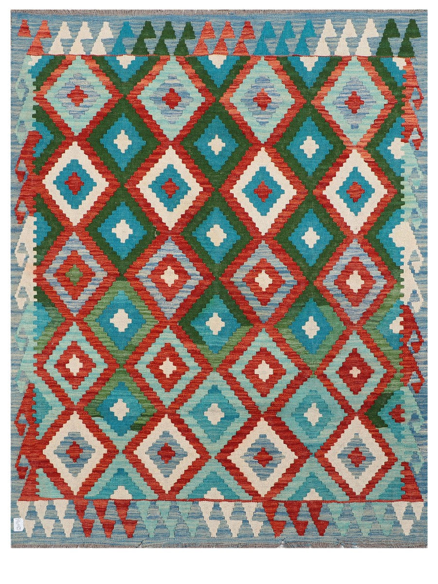 Maimana Afghanistan Kilim Rug - 194 x154 cm - Handmade