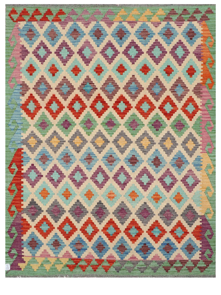 Maimana Afghanistan Kilim Rug - 195 x154 cm - Handmade