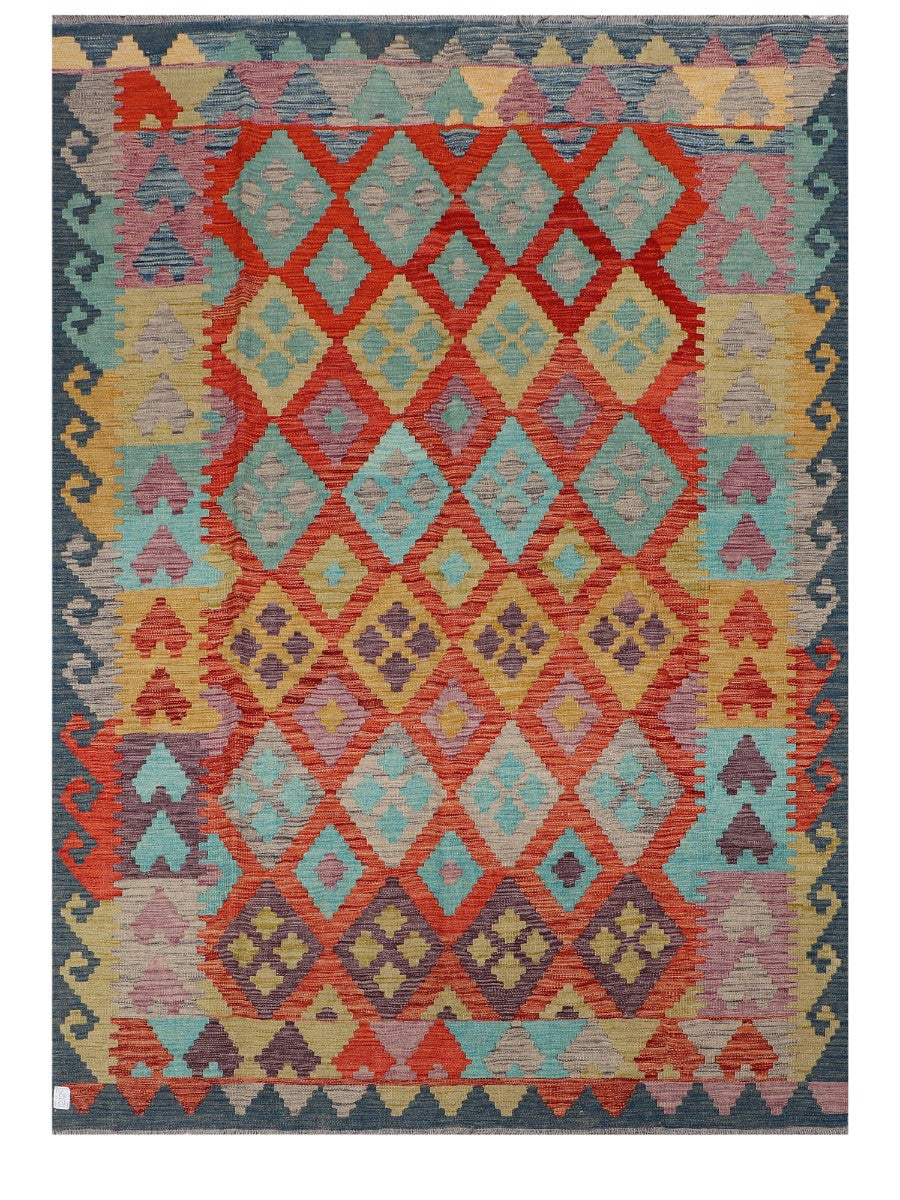 Maimana Afghanistan Kilim Rug - 242 x175 cm - Handmade