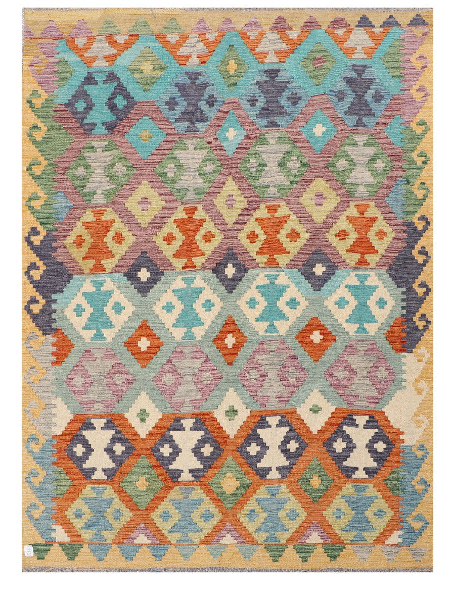 Maimana Afghanistan Kilim Rug - 233 x174 cm - Handmade