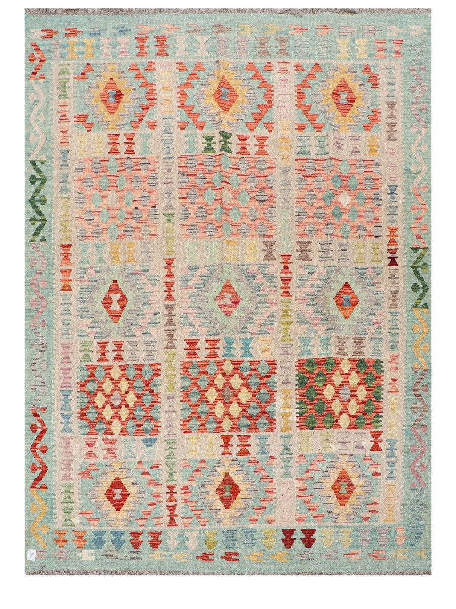 Maimana Afghanistan Kilim Rug - 241 x177 cm - Handmade