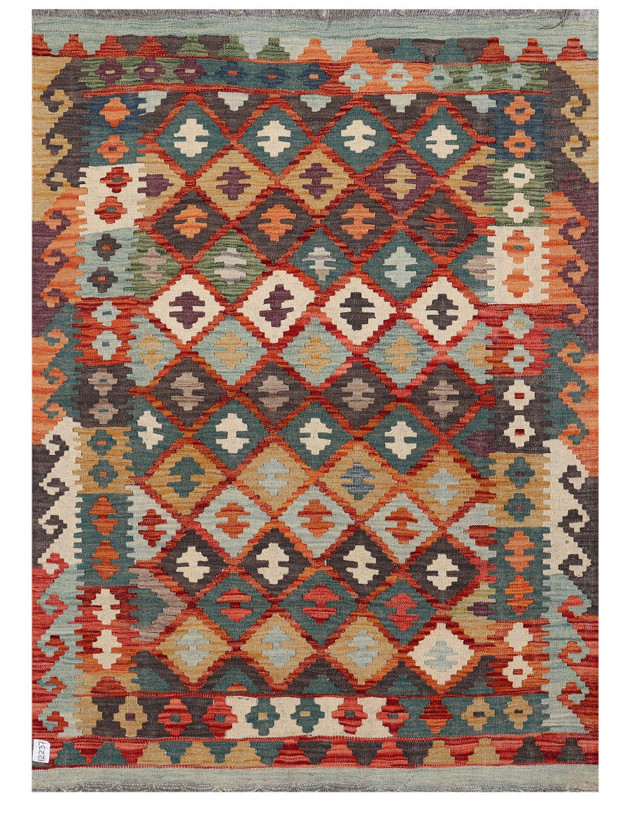 Maimana Afghanistan Kilim Rug - 169 x126 cm - Handmade